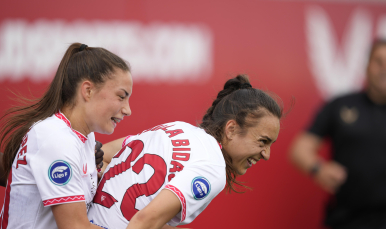 Padilla Bidas celebra su gol ante el Madrid CFF