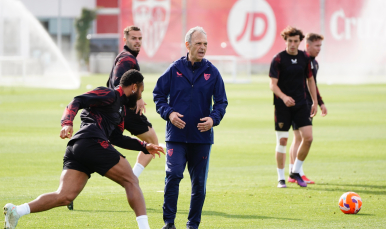 Imagen del entrenamiento del Sevilla FC