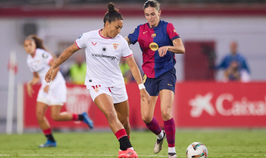 Lucía Moral, en el partido de la primera vuelta