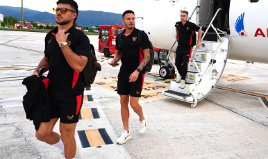 Llegada del Sevilla FC a Pamplona