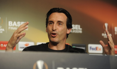 Unai Emery en sala de prensa