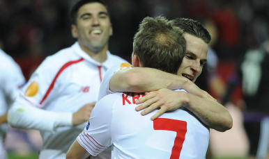 Celebración gol del Sevilla FC