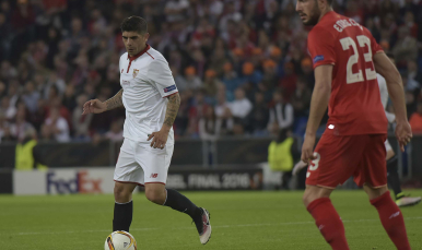 Banega en la final de la UEFA Europa League