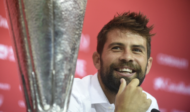 Coke, en su despedida del Sevilla FC