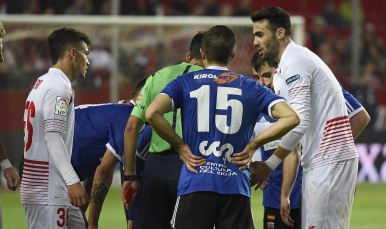 Iborra tras ver la roja ante el Logroñés