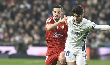 Sarabia, en el Madrid-Sevilla FC
