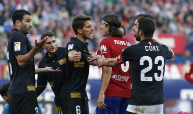 Carriço, en el Atlético de Madrid-Sevilla FC