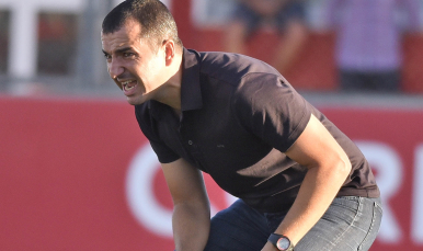 Diego Martínez en un partido en la ciudad deportiva