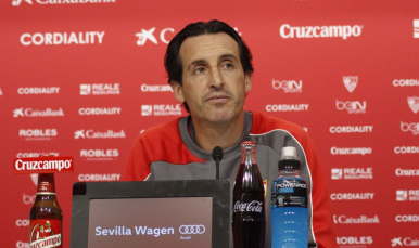 Unai Emery en sala de prensa