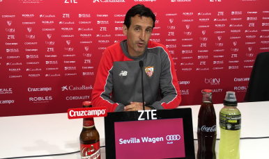 Unai Emery en sala de prensa