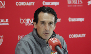 Emery en sala de prensa pre Mirandés-Sevilla FC 