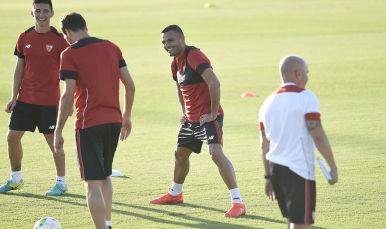 Mercado, Kranevitter y Cristóforo en el entrenamiento 