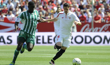 Escudero en el Sevilla FC-R.Betis