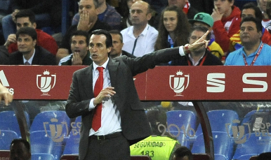 Unai Emery en la final de Copa