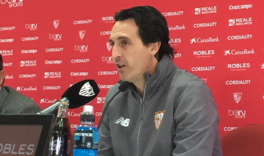 Unai Emery en sala de prensa 