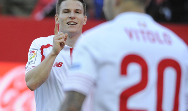 Gameiro, en el Sevilla FC-UD Las Palmas 