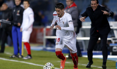 Escudero en el Getafe-Sevilla FC