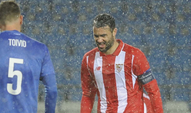 Iborra, en el Molde FK-Sevilla FC