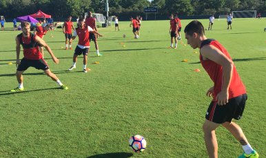 Kranevitter en el entrenamiento del Sevilla FC en EEUU
