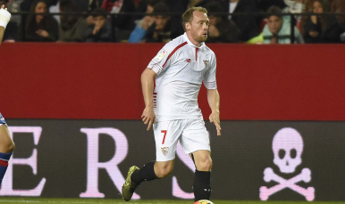 Krohn-Delhi durante el partido ante el Sporting
