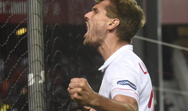 Llorente en el partido ante el Real Madrid