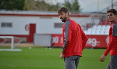 Llorente en un entrenamiento