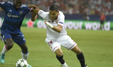Mercado en el partido ante el Olympique