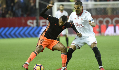 Mercado en el partido ante el Valencia CF 