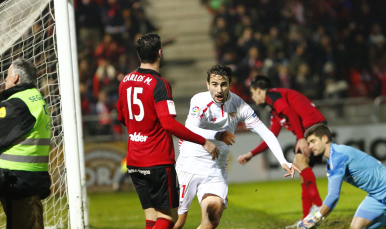 JUan Muñoz en el CD Mirandés-Sevilla FC