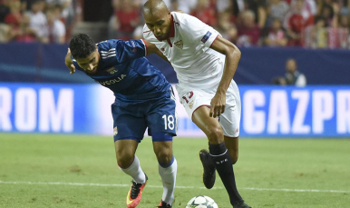 Nzonzi en el partido ante el Olympique