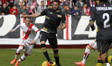 Iborra durante el Rayo Vallecano-Sevilla