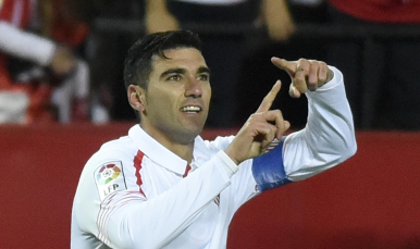 Reyes celebra el gol en el Sevilla-Betis 