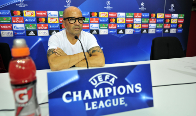 Sampaoli en rueda de prensa de Champions