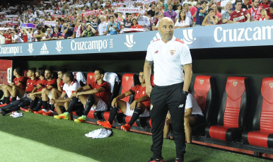 Sampaoli, antes del Sevilla-Barcelona de la Supercopa de España
