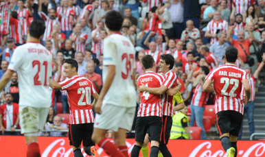 Gol del Athletic Club ante el Sevilla FC