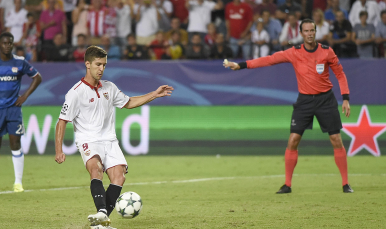Vietto, en el Sevilla FC-Olympique de Lyon