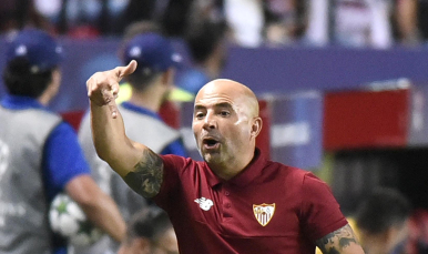 Sampaoli en el Sevilla FC-Olympique de Lyon