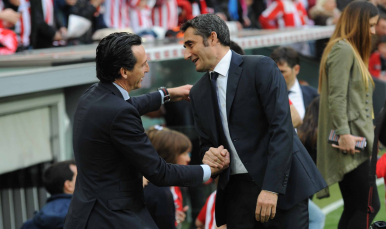 Unai Emery en el Athletic Club-Sevilla FC