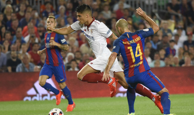Correa, en el FC Barcelona-Sevilla FC de la Supercopa de España