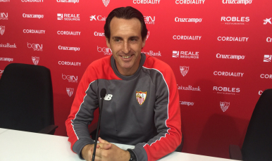 Unai Emery en sala de prensa