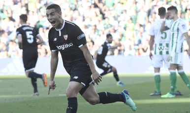 Ben Yedder celebra el gol del empate