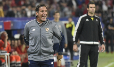Berizzo en el partido ante el Spartak 