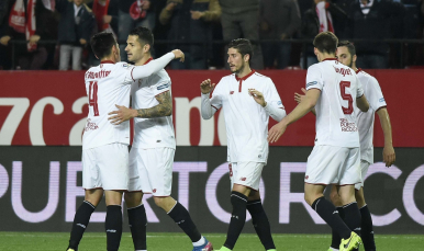 Sarabia tras el gol al Eibar
