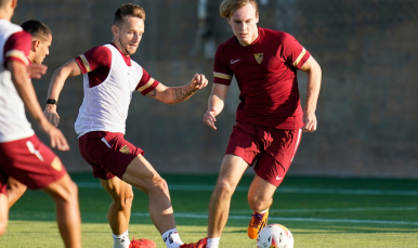 Imagen del entrenamiento del Sevilla FC