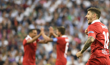 Jovetic en el partido ante el Real Madrid