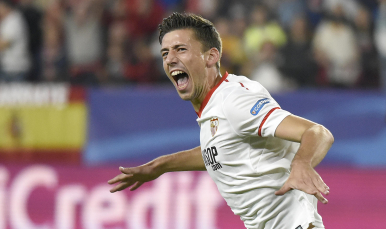 Lenglet en el partido ante el Spartak 