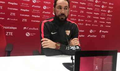 Pablo Machín en la rueda de prensa previa al partido ante el CD Leganés