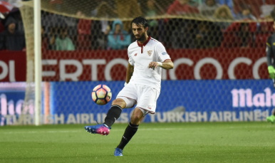 Pareja en el partido ante el Celta de Vigo 