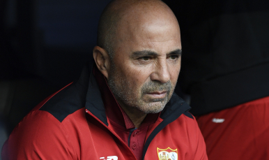 Sampaoli en el partido ante el Real Madrid 