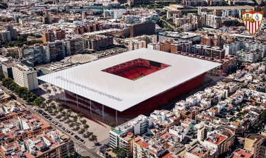 Imagen aérea del proyecto de nuevo Ramón Sánchez-Pizjuán.